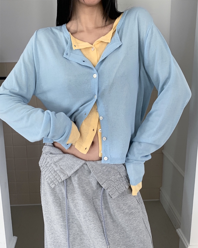 LIVE AID-P東大門直郵女士新款真品推薦針織衫亞麻開衫LIVE AID-P針織衫