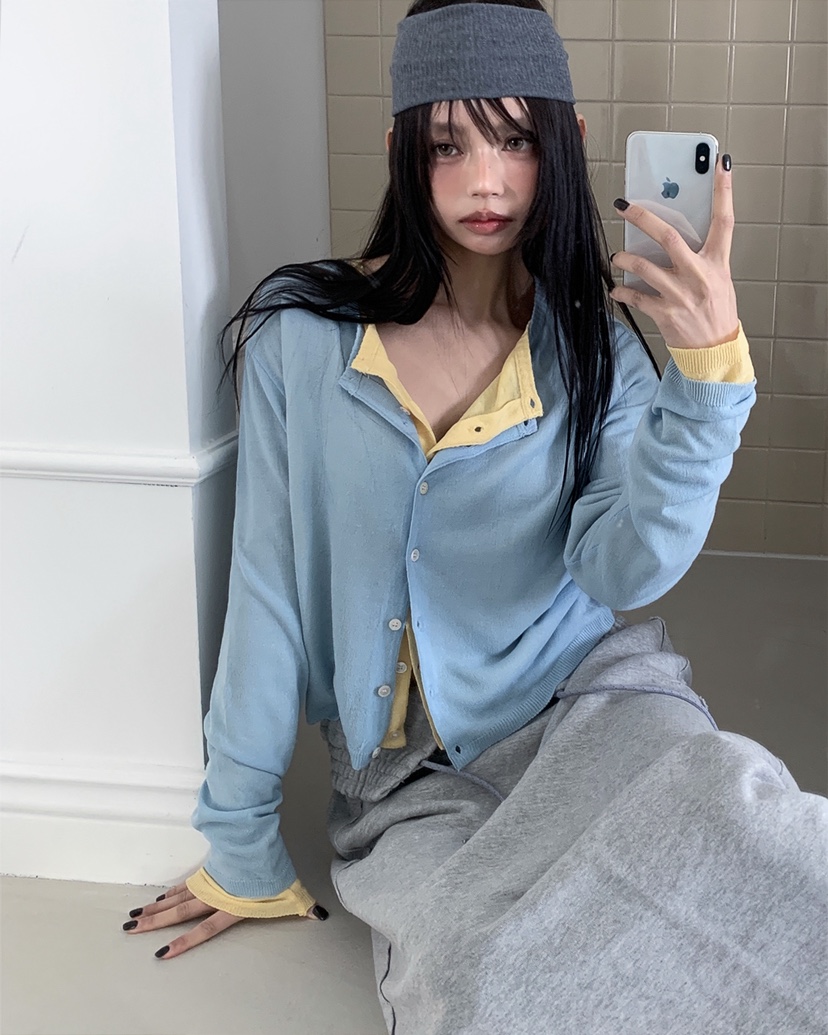 LIVE AID-P東大門直郵女士新款真品推薦針織衫亞麻開衫LIVE AID-P針織衫