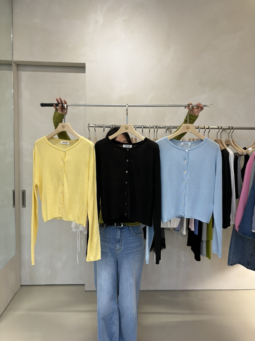 LIVE AID-P東大門直郵女士新款真品推薦針織衫亞麻開衫LIVE AID-P針織衫