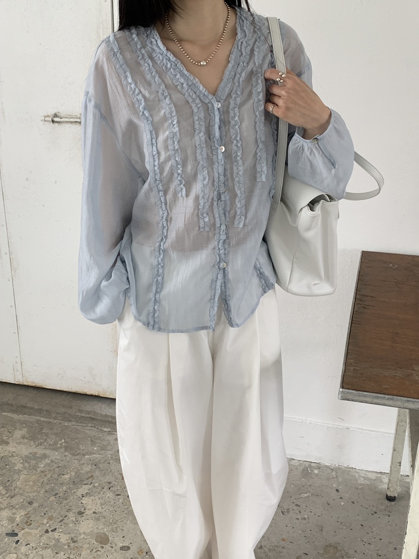 RIVER RAIN韓國直郵女士新品推薦26春夏休閑時尚襯衫蕾絲衫RIVER RAIN襯衫/蕾絲衫