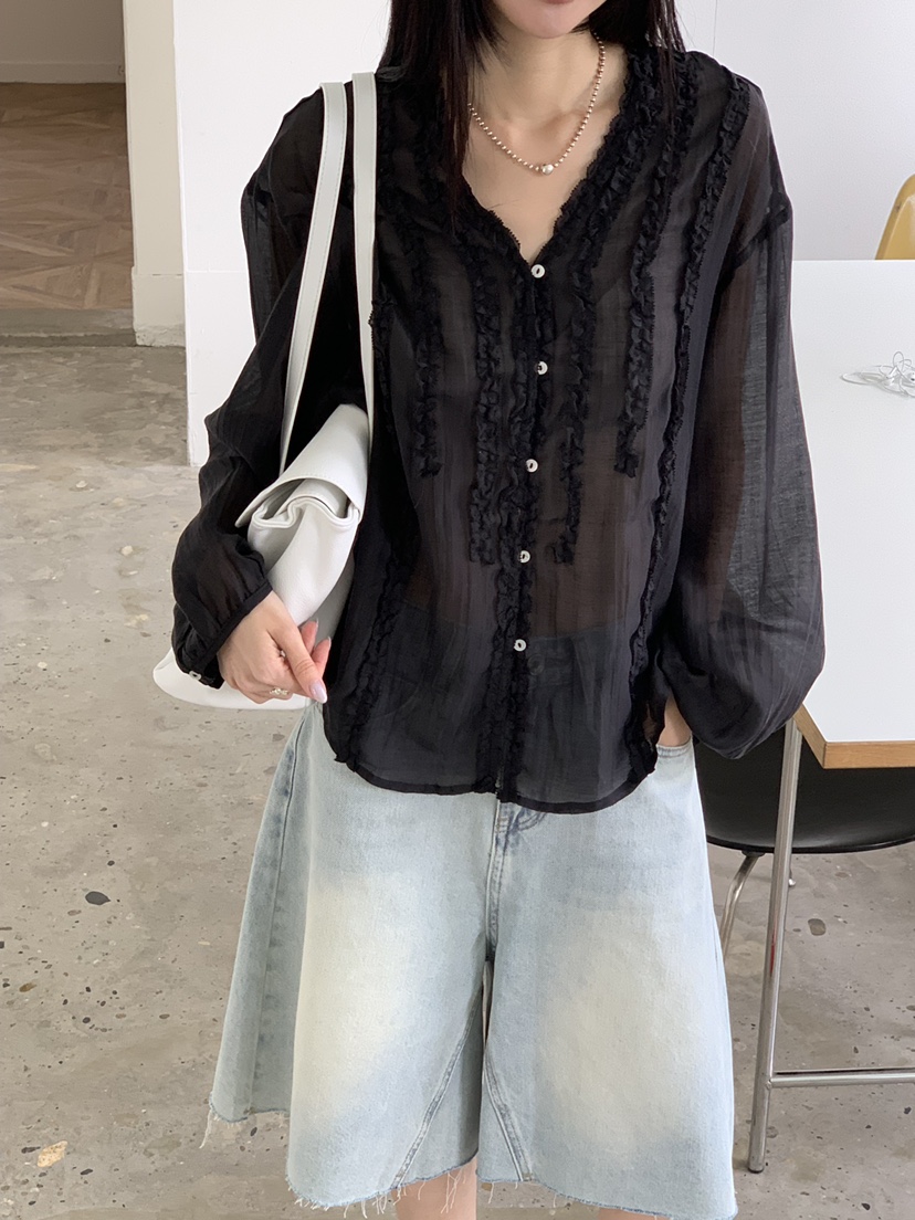 RIVER RAIN韓國直郵女士新品推薦26春夏休閑時尚襯衫蕾絲衫RIVER RAIN襯衫/蕾絲衫