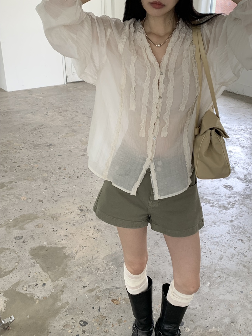 RIVER RAIN韓國直郵女士新品推薦26春夏休閑時尚襯衫蕾絲衫RIVER RAIN襯衫/蕾絲衫