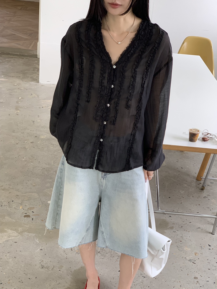 RIVER RAIN韓國直郵女士新品推薦26春夏休閑時尚襯衫蕾絲衫RIVER RAIN襯衫/蕾絲衫圖色2