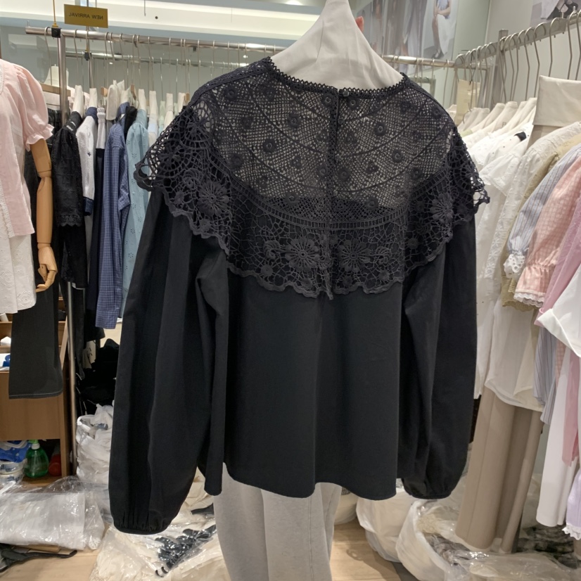 OGI韓國直郵女士新品休閑人氣推薦26春夏時尚襯衫蕾絲衫刺繡FLat OGI襯衫/蕾絲衫