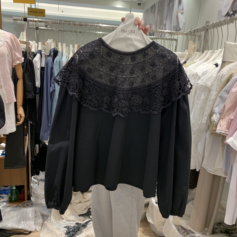 OGI韓國直郵女士新品休閑人氣推薦26春夏時尚襯衫蕾絲衫刺繡FLat OGI襯衫/蕾絲衫圖色1