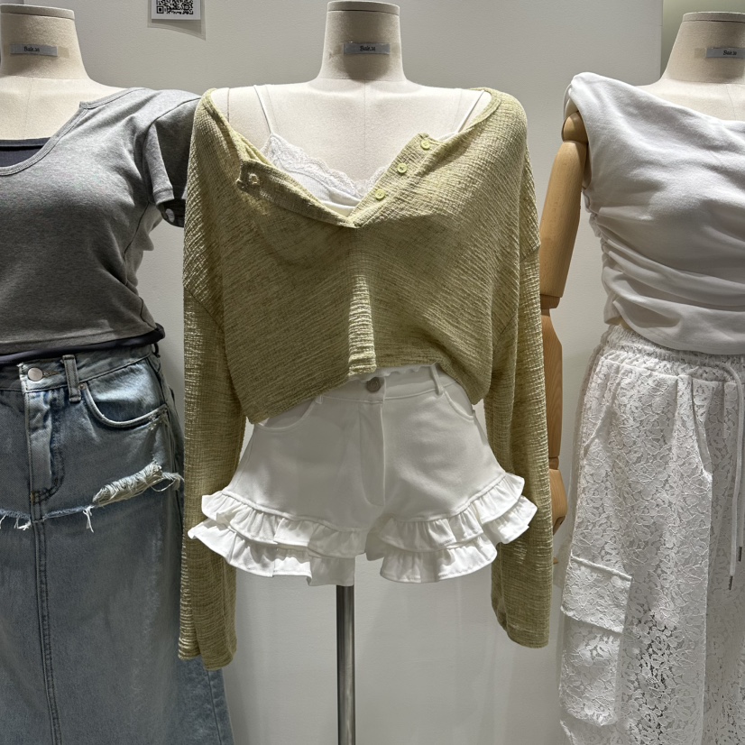 BAIE.38東大門代購女裝新品26春夏職業推薦長袖T恤短款亞麻BAIE.38長袖T恤