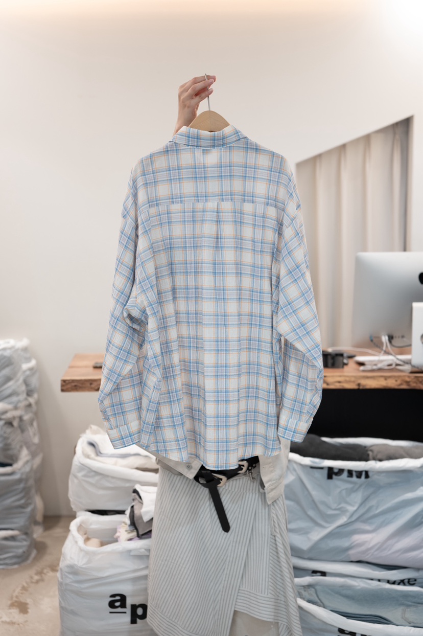 FRIC東大門直郵女裝新品職業26春夏熱賣時尚襯衫蕾絲衫格紋FRIC襯衫/蕾絲衫