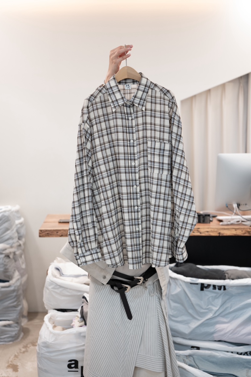 FRIC東大門直郵女裝新品職業26春夏熱賣時尚襯衫蕾絲衫格紋FRIC襯衫/蕾絲衫圖色3