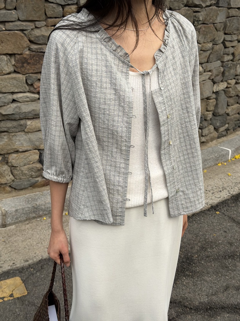 AMY GRACE-A韓國直郵女裝新品休閑熱賣26春夏襯衫蕾絲衫AMY GRACE-A襯衫/蕾絲衫