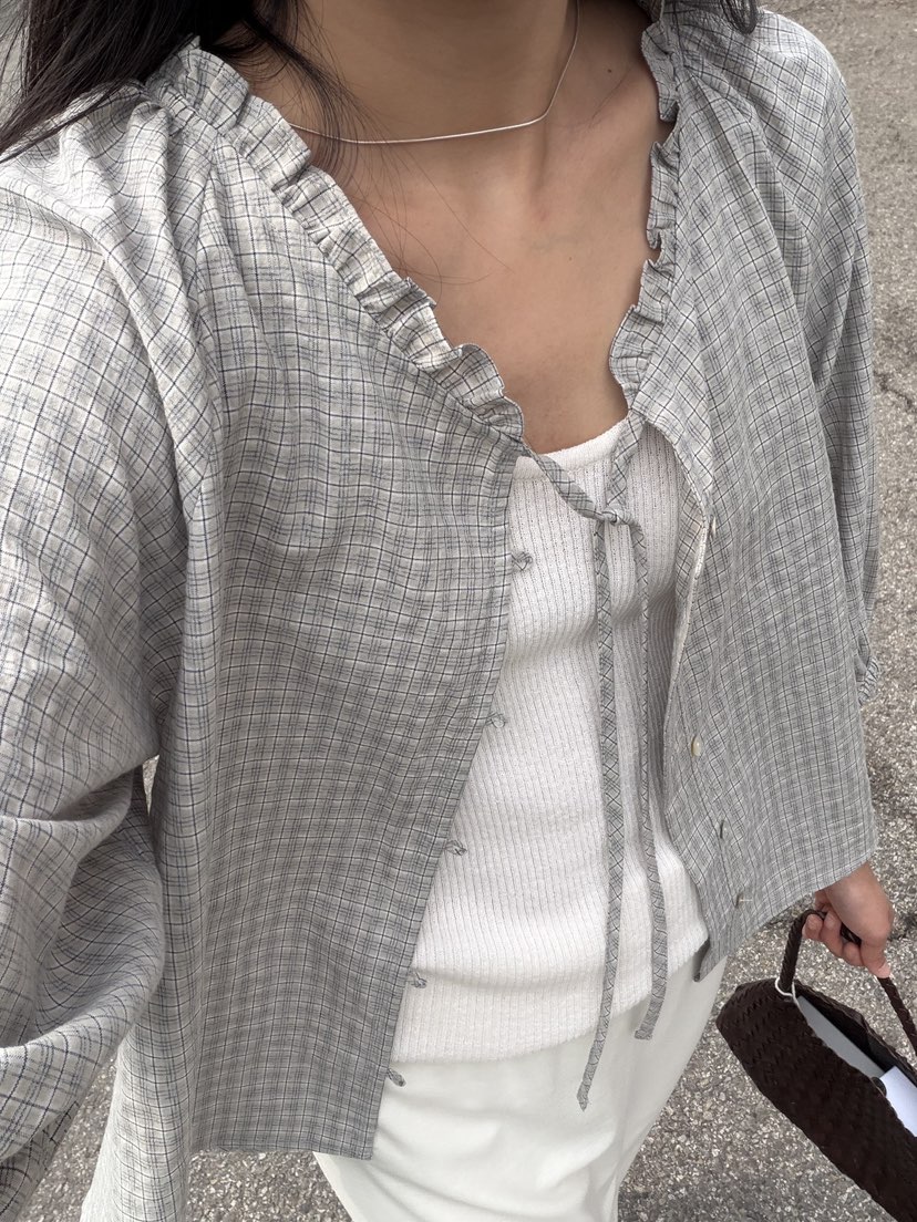 AMY GRACE-A韓國直郵女裝新品休閑熱賣26春夏襯衫蕾絲衫AMY GRACE-A襯衫/蕾絲衫