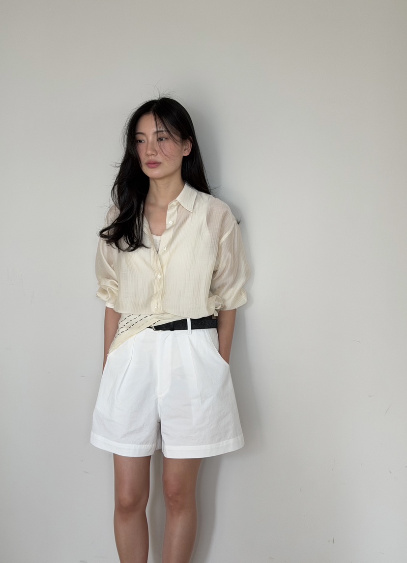 AMY GRACE-A東大門直郵女裝新款真品時尚襯衫蕾絲衫含腰繩AMY GRACE-A襯衫/蕾絲衫