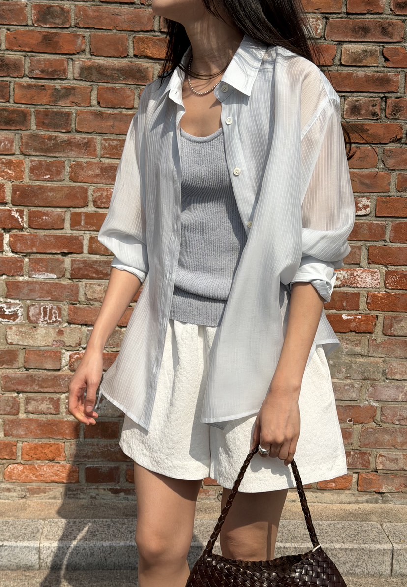 AMY GRACE-A東大門直郵女裝新款真品時尚襯衫蕾絲衫含腰繩AMY GRACE-A襯衫/蕾絲衫