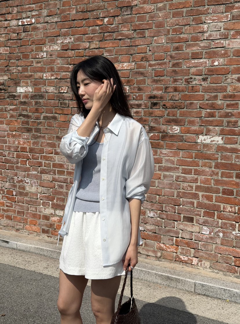 AMY GRACE-A東大門直郵女裝新款真品時尚襯衫蕾絲衫含腰繩AMY GRACE-A襯衫/蕾絲衫