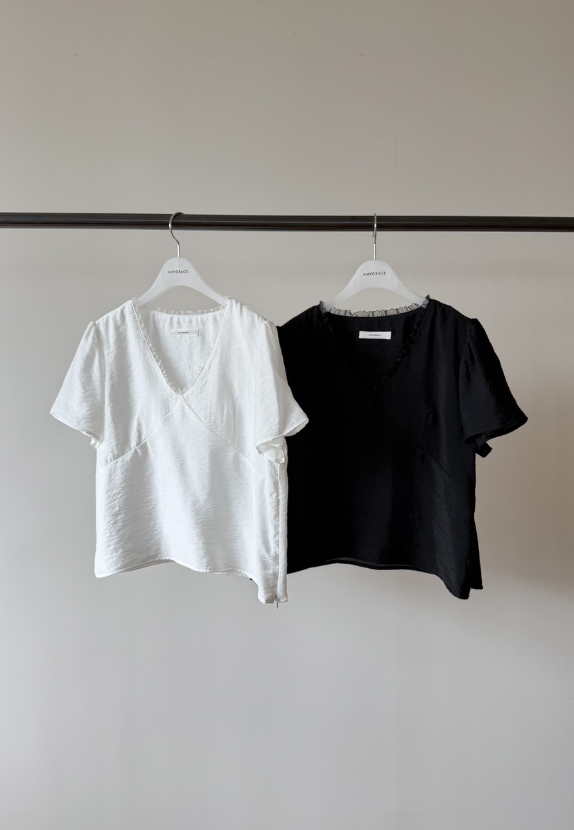 AMY GRACE-A韓國直郵女士新品真品人氣職業26春夏襯衫蕾絲衫AMY GRACE-A襯衫/蕾絲衫