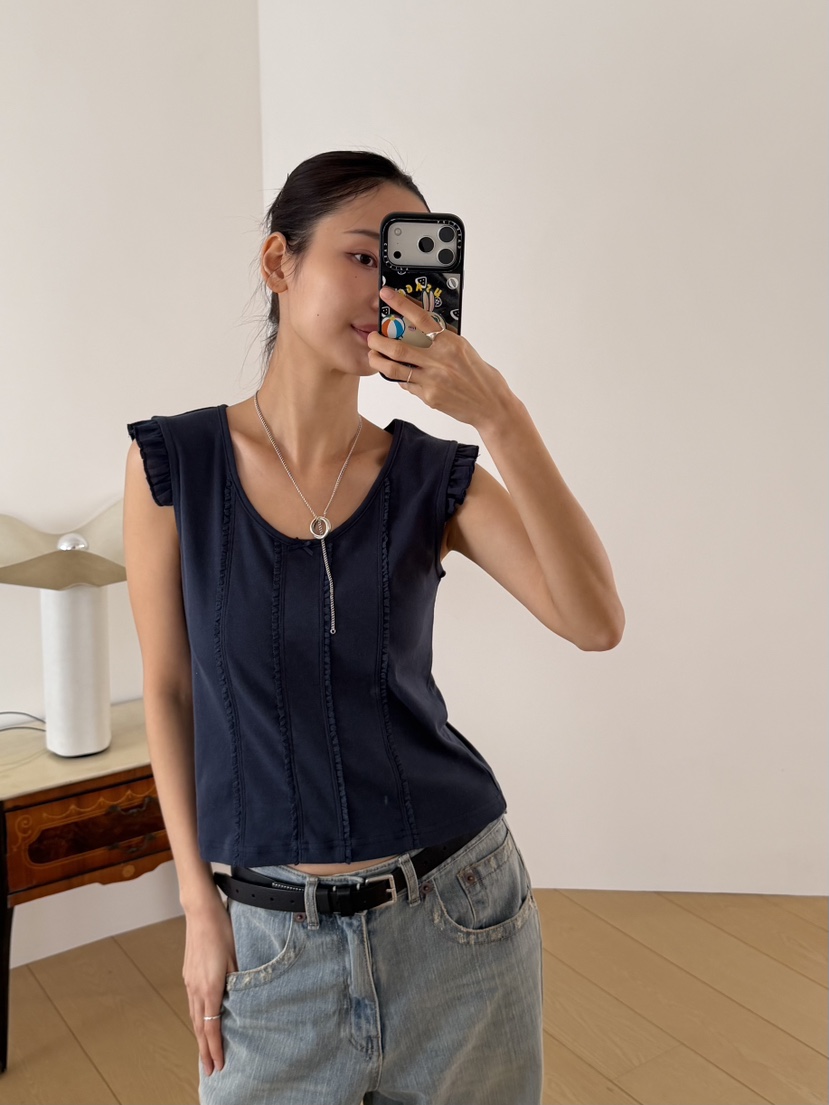 KARE/WEREPIECE韓國代購女士新品26春夏人氣熱賣T恤荷葉邊KARE/WEREPIECET恤