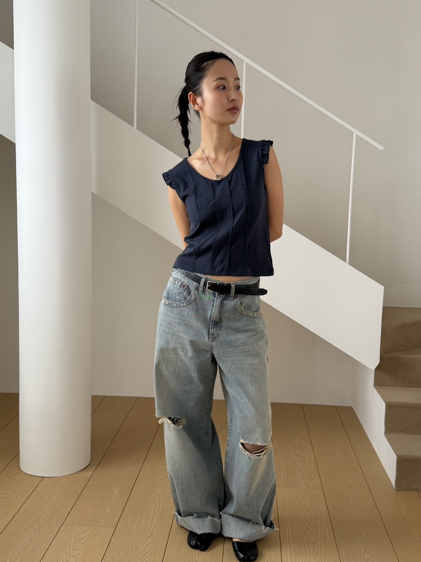 KARE/WEREPIECE韓國代購女士新品26春夏人氣熱賣T恤荷葉邊KARE/WEREPIECET恤