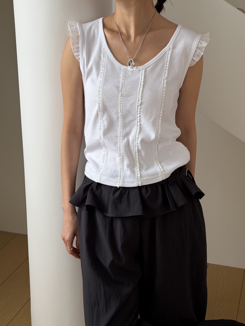 KARE/WEREPIECE韓國代購女士新品26春夏人氣熱賣T恤荷葉邊KARE/WEREPIECET恤