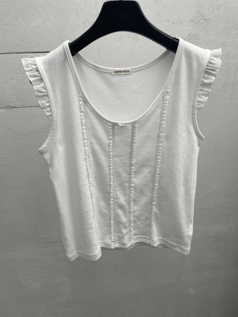 KARE/WEREPIECE韓國代購女士新品26春夏人氣熱賣T恤荷葉邊KARE/WEREPIECET恤圖色2