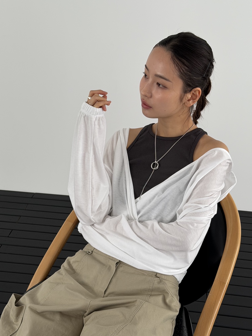 KARE/WEREPIECE韓國直郵實拍女裝新款職業長袖T恤連帽衫天絲KARE/WEREPIECE長袖T恤