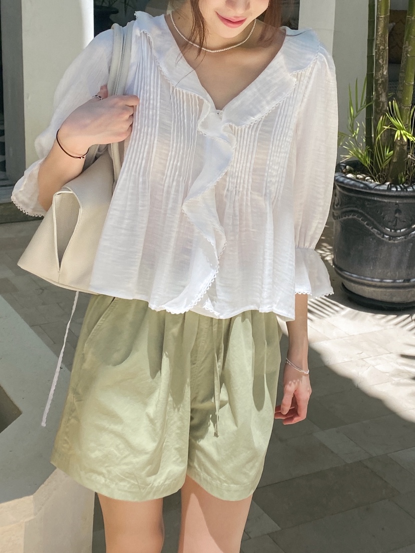 ERUME韓國直郵女士新款時尚26春夏休閑熱賣人氣襯衫蕾絲衫ERUME襯衫/蕾絲衫