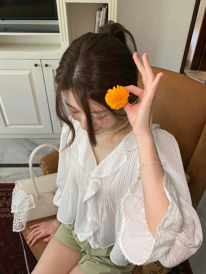 ERUME韓國直郵女士新款時尚26春夏休閑熱賣人氣襯衫蕾絲衫ERUME襯衫/蕾絲衫