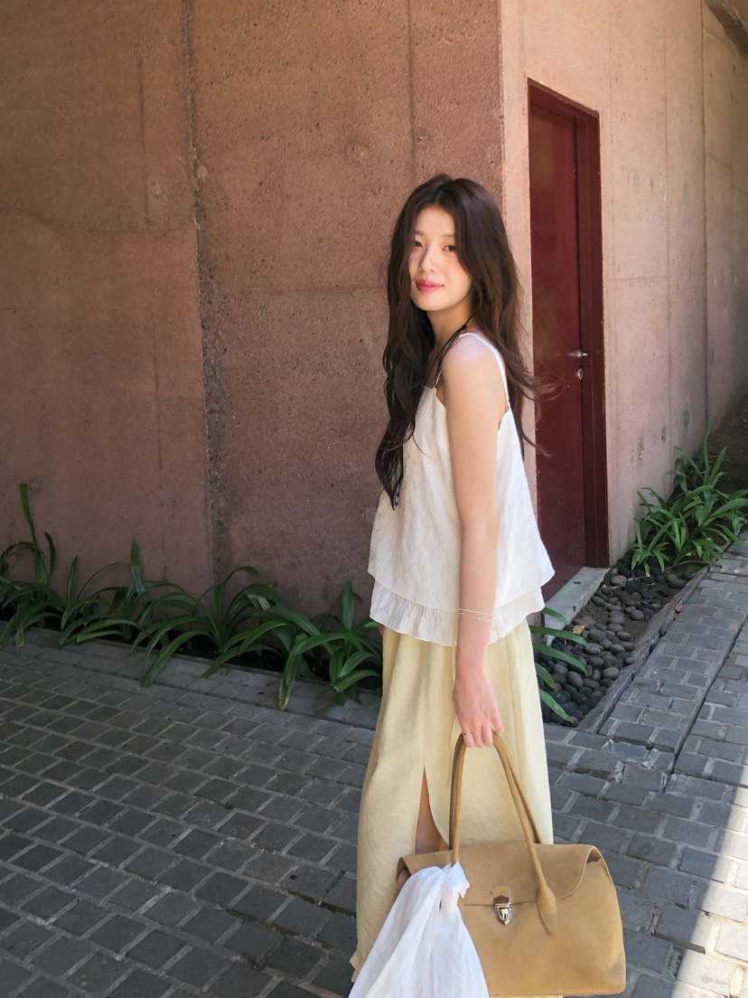 ERUME韓國東大門代購女士新品休閑26春夏時尚吊帶背心含圍巾ERUME吊帶/背心