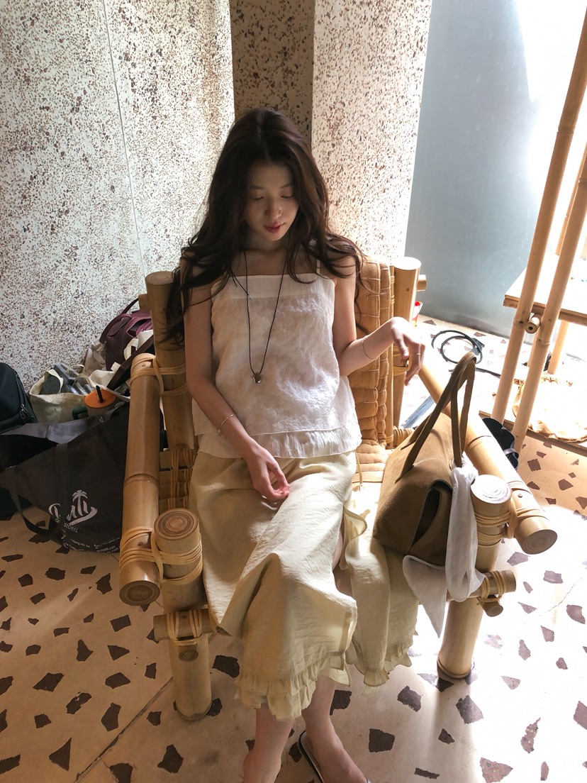 ERUME韓國東大門代購女士新品休閑26春夏時尚吊帶背心含圍巾ERUME吊帶/背心