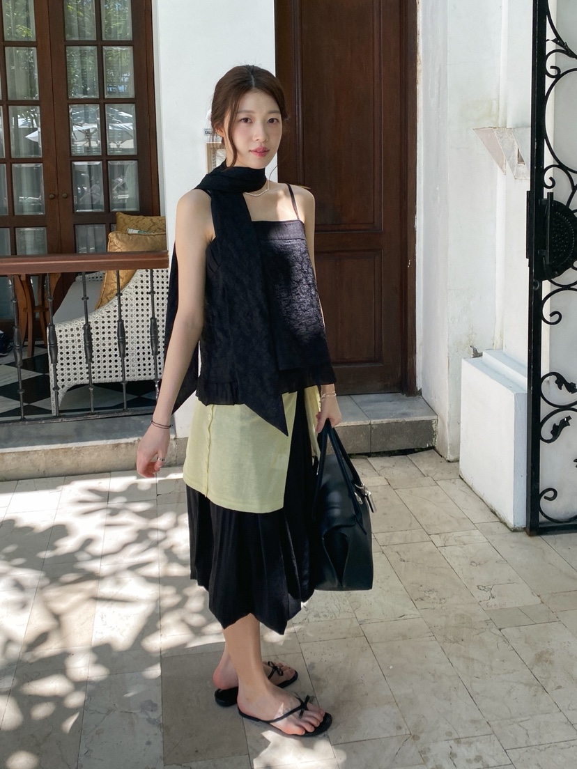 ERUME韓國東大門代購女士新品休閑26春夏時尚吊帶背心含圍巾ERUME吊帶/背心