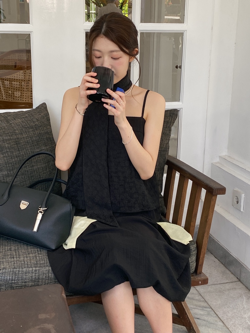 ERUME韓國東大門代購女士新品休閑26春夏時尚吊帶背心含圍巾ERUME吊帶/背心