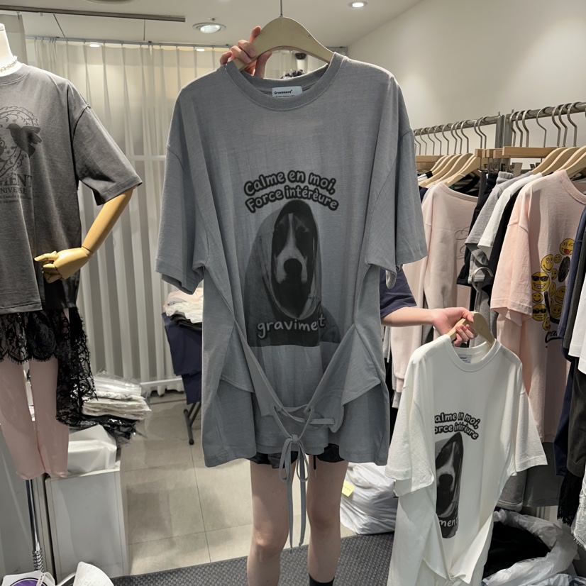 THE LOT韓國東大門直郵女裝新款時尚熱賣人氣休閑26春夏T恤THE LOT/	LOTT恤圖色2