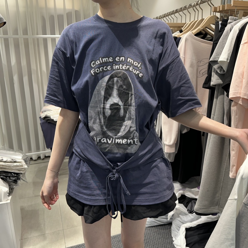 THE LOT韓國東大門直郵女裝新款時尚熱賣人氣休閑26春夏T恤THE LOT/	LOTT恤圖色3