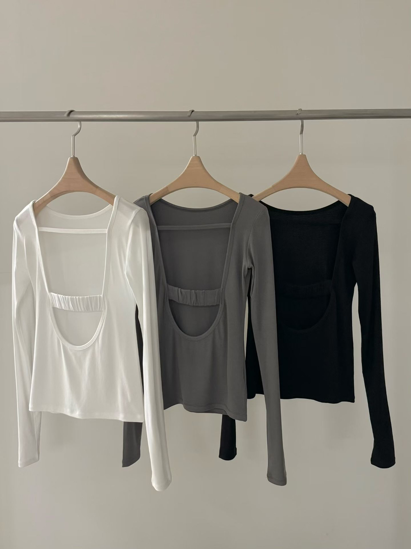 LOWBURN韓國東大門直郵女士新品26春夏職業時尚長袖T恤天絲LOWBURN長袖T恤