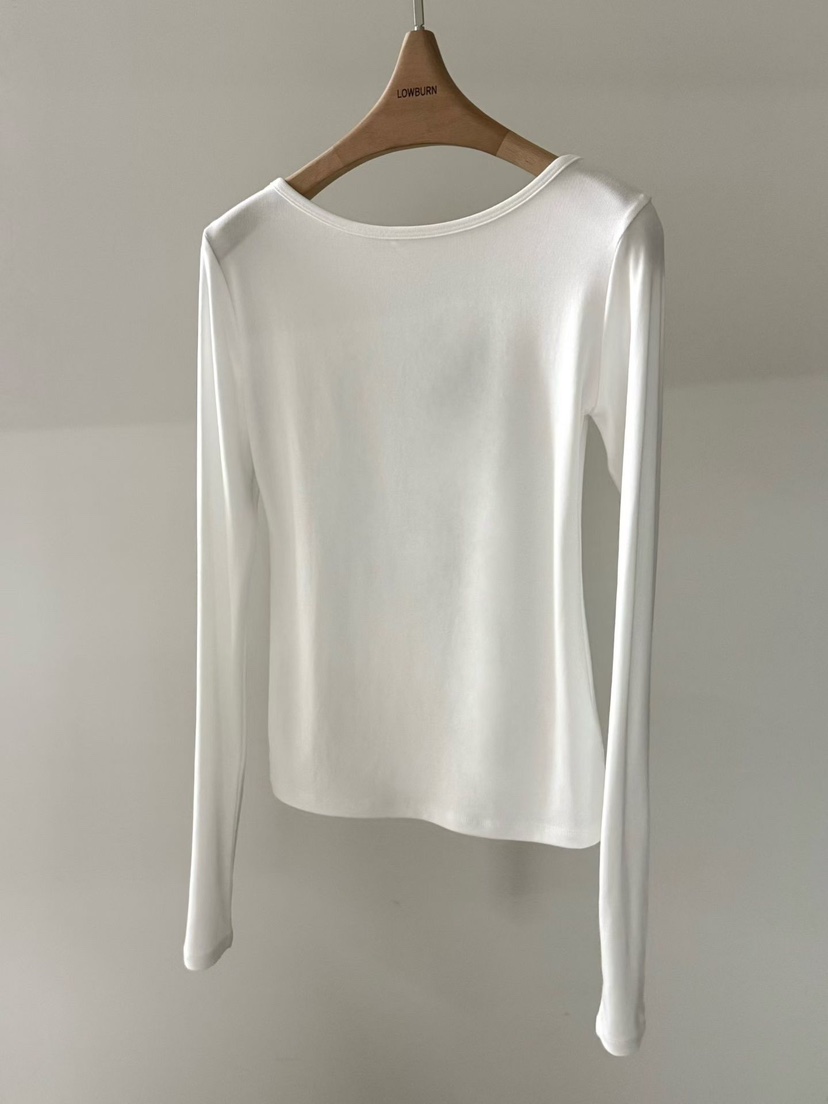 LOWBURN韓國東大門直郵女士新品26春夏職業時尚長袖T恤天絲LOWBURN長袖T恤