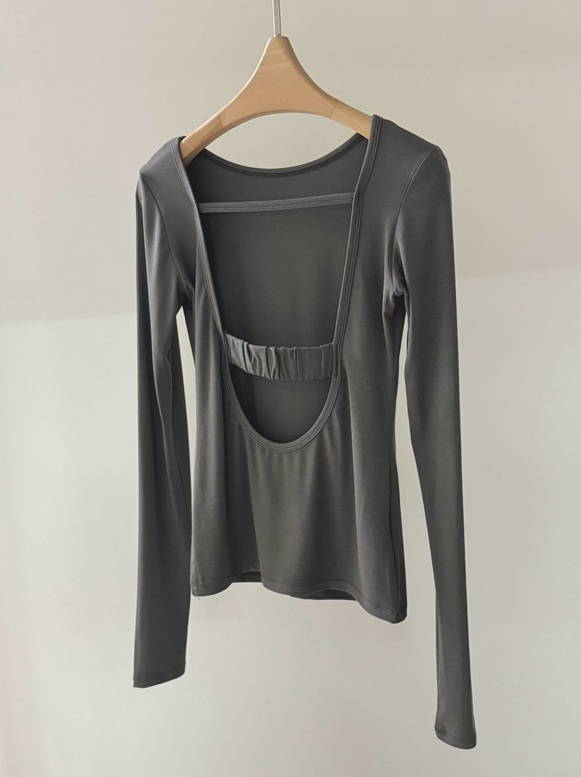 LOWBURN韓國東大門直郵女士新品26春夏職業時尚長袖T恤天絲LOWBURN長袖T恤圖色2