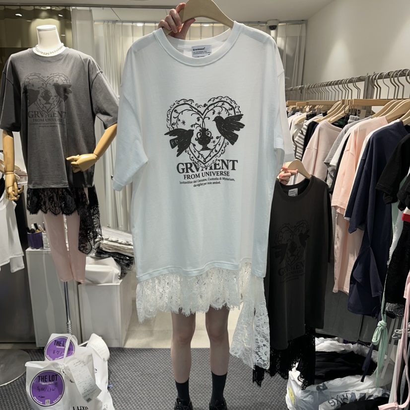 THE LOT韓國東大門直郵女士新款休閑推薦熱賣人氣T恤蕾絲THE LOT/	LOTT恤圖色1