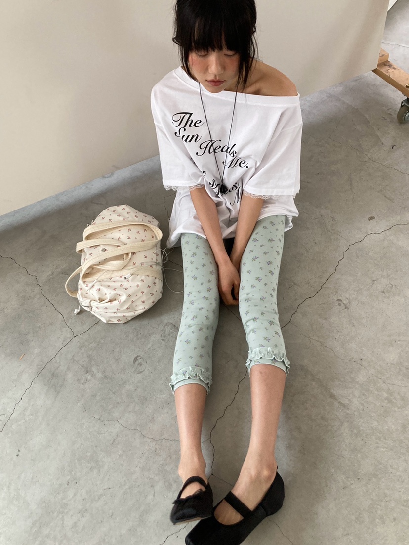 MORE THAN-P韓國東大門直郵女裝新品職業打底褲鯊魚褲花朵MORE THAN打底褲/鯊魚褲