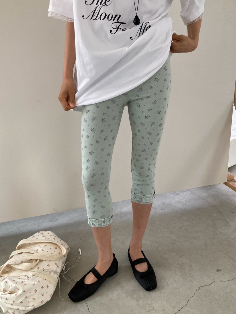 MORE THAN-P韓國東大門直郵女裝新品職業打底褲鯊魚褲花朵MORE THAN打底褲/鯊魚褲