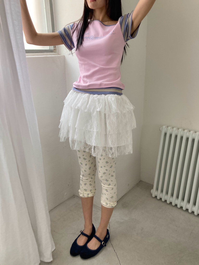 MORE THAN-P韓國東大門直郵女裝新品職業打底褲鯊魚褲花朵MORE THAN打底褲/鯊魚褲