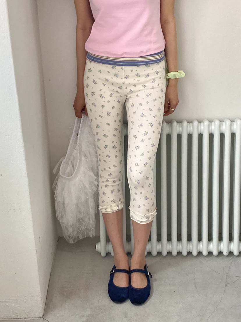 MORE THAN-P韓國東大門直郵女裝新品職業打底褲鯊魚褲花朵MORE THAN打底褲/鯊魚褲