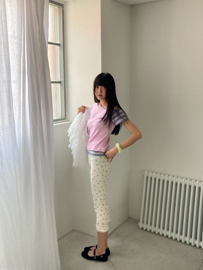 MORE THAN-P韓國東大門直郵女裝新品職業打底褲鯊魚褲花朵MORE THAN打底褲/鯊魚褲