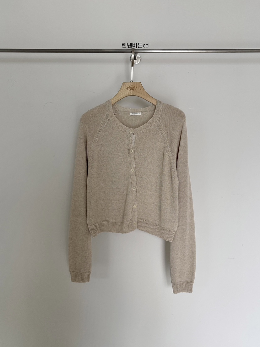 VERGAMOT韓國直郵女裝新款職業休閑熱賣針織衫亞麻開衫紐扣VERGAMOT針織衫圖色1