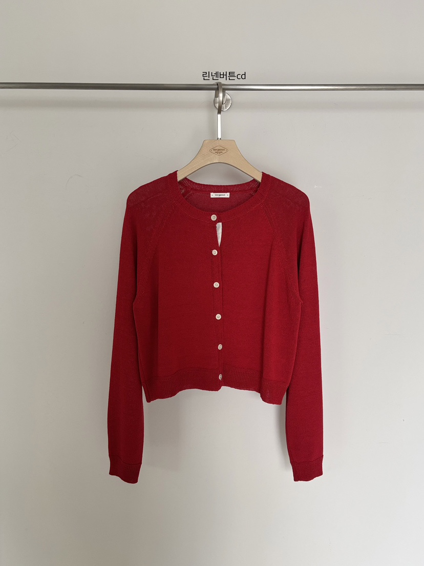 VERGAMOT韓國直郵女裝新款職業休閑熱賣針織衫亞麻開衫紐扣VERGAMOT針織衫圖色2