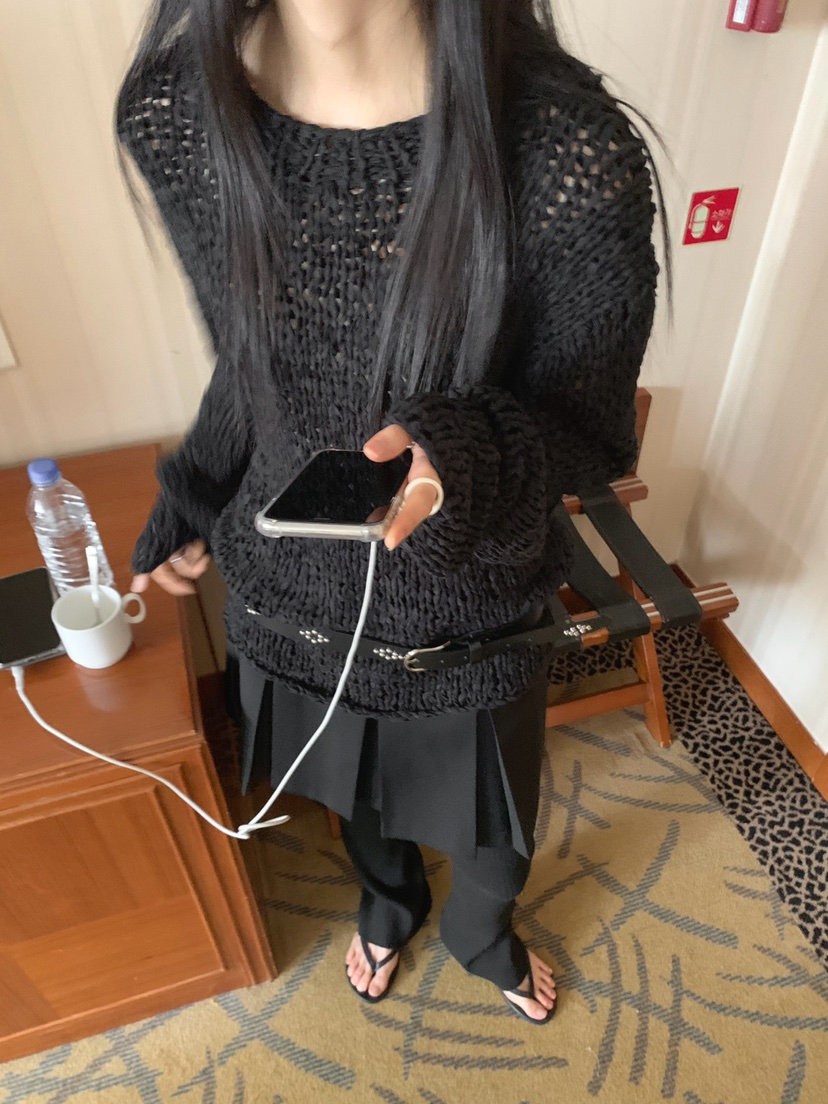 JKICHI韓國直郵實拍女士新款職業推薦針織衫不含腰帶手工JKICHI針織衫