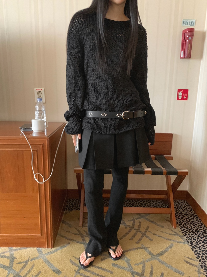 JKICHI韓國直郵實拍女士新款職業推薦針織衫不含腰帶手工JKICHI針織衫