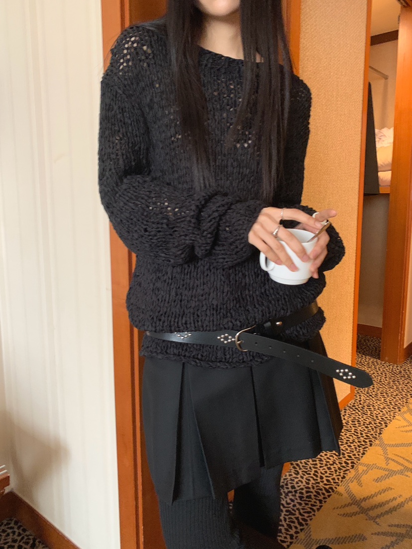 JKICHI韓國直郵實拍女士新款職業推薦針織衫不含腰帶手工JKICHI針織衫