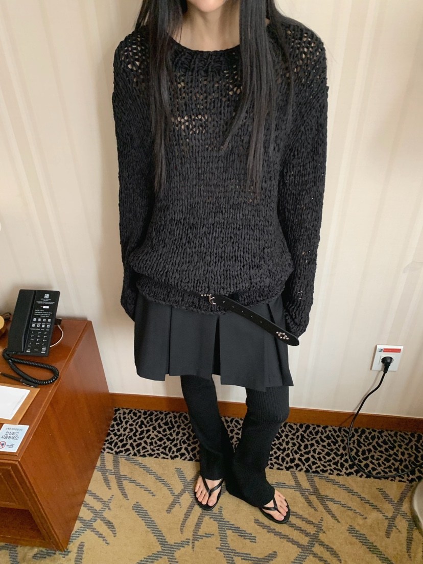 JKICHI韓國直郵實拍女士新款職業推薦針織衫不含腰帶手工JKICHI針織衫