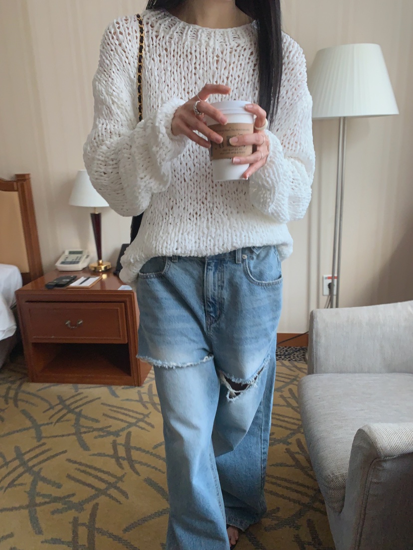 JKICHI韓國直郵實拍女士新款職業推薦針織衫不含腰帶手工JKICHI針織衫