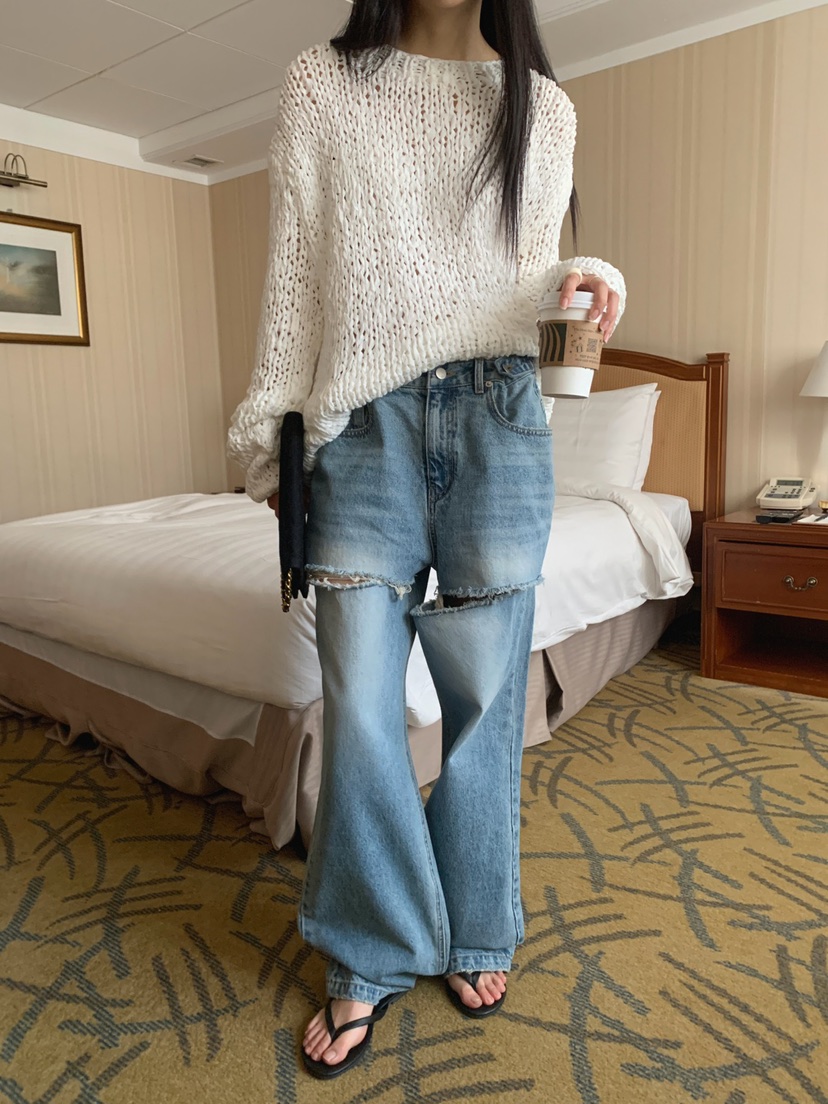 JKICHI韓國直郵實拍女士新款職業推薦針織衫不含腰帶手工JKICHI針織衫