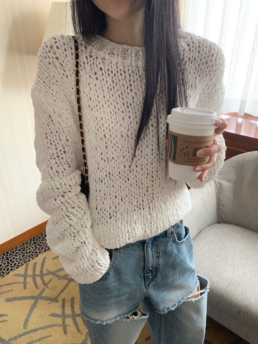 JKICHI韓國直郵實拍女士新款職業推薦針織衫不含腰帶手工JKICHI針織衫圖色2