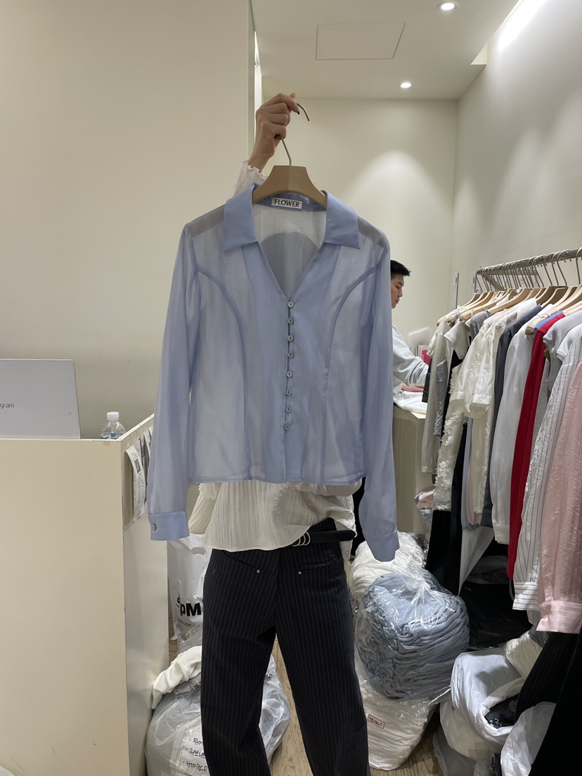 FLOWER-L韓國代購女士新款26春夏人氣熱賣推薦襯衫蕾絲衫FLOWER-L襯衫/蕾絲衫圖色2